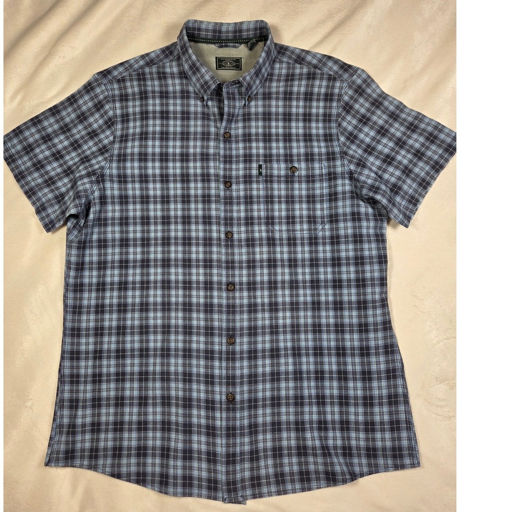 G.H. Bass & Co Men's XL Blue Plaid Vented Outdoor Fishing Hiking Shirt6